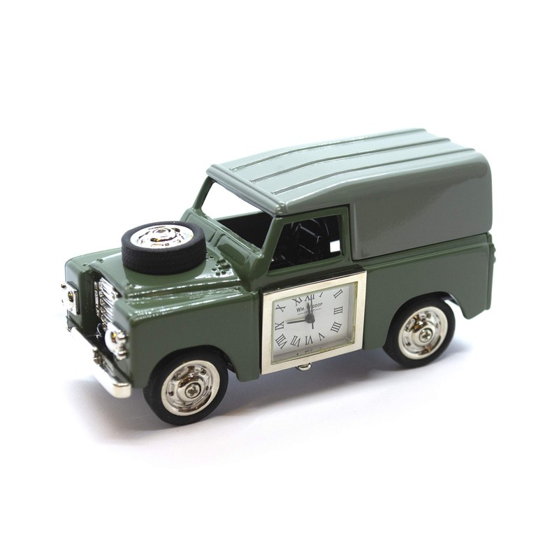 Wm Widdop Miniature Clock 4 Wheel Drive Vintage Look Green