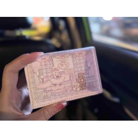 cute trifold coquette bear wallets for girls, small pink slim wallet for women, y2k id credit card holders