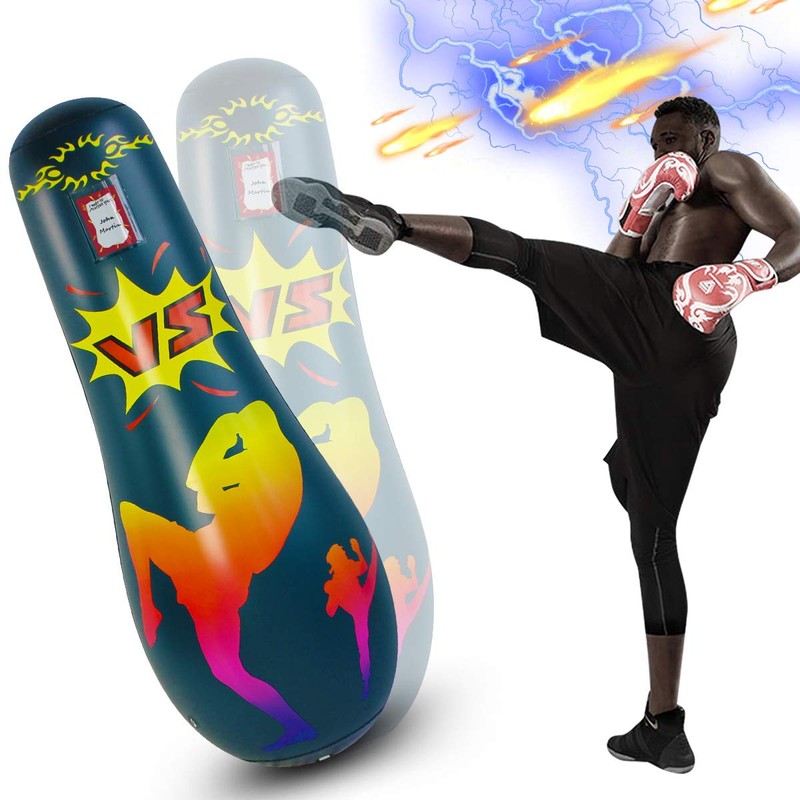 65 Inch Punching Bag for Kids, Inflatable Boxing Bag for
