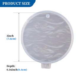 Angel Wings Shiny Glossy 3" Round Coaster Silicone Mold Holographic Round Shape Keychain Molds Epoxy Resin Molds for DIY Keychain Pendant Resin Crafting Mold