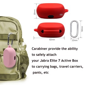 Silicone Case for Jabra Elite 7 Active in-Ear Bluetooth Earbuds, KJGLRSQH Premium Soft Skin Cover Shock-Absorbing,Anti-Scratch Protective Case with Keychain (Midnight Blue)