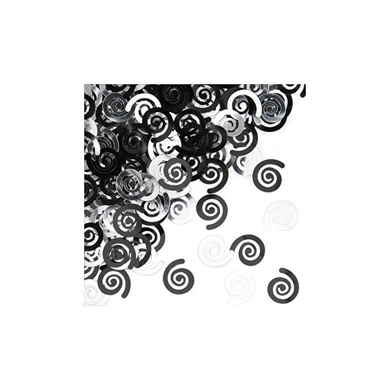 Creative Converting Black Velvet Swirl Confetti