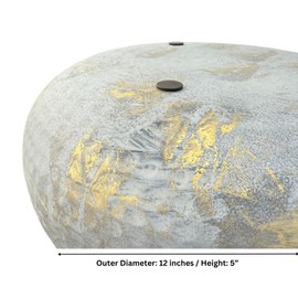 Ludu 12" Shallow Bowl Planter – Decorative Metal Planter with Rustic Aged Brass Finish – Modern Low-Profile Design for Succulents, Cactus & Terrariums – Indoor & Outdoor Use with Anti-Scratch Pads