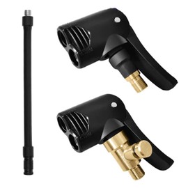 VZU Tyre Inflator Valve Connection, Tyre Inflator Hose, Brass French Valve Adapter, 2 Tyre Valve Adaptors 8 mm, Hose for Tyre Inflator 16 cm, Car Valve Adapter for Car, Bicycle, Motorcycle