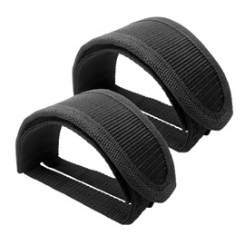 Medsuo 1 Pair Bike Pedal Strap Toe Clips Straps Tape Adjustable Anti-Slip Double Adhesive Bicycle Feet Straps - Black
