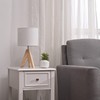EDISHINE Wooden Bedside Lamp, Tripod Table Lamp, E27 Socket, Vintage
