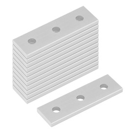 12 Pcs 3 Hole Joining Plate, Straight Plate for 2020 T Slot Aluminium Extrusion Profile