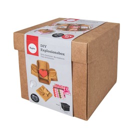 Rayher Craft Set Explosion Box, Kraft Paper Surprise Box, 12 x 12 x 12 cm, 16 Pieces, Gift Box, DIY, 50263521