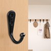 JIUZI Black Wall Mounted Coat Hooks, Rustproof Metal Hooks for