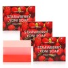 Earthkissed Strawberry Essential Oil Soap (3-Pack with Mesh Bag) -