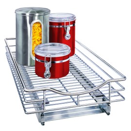 LYNK PROFESSIONAL® Pull Out Cabinet Organizer, 11" x 18" Slide Out Drawers for Kitchen Cabinets - Sliding Pull-Out Pantry Shelves – Home Shelf Organizers - Lifetime Ltd. Warranty, Chrome