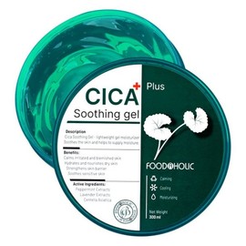 Foodaholic Cica Plus Soothing Gel 300ml / Cooling, soothing gel cream containing centella asiatica extract / 푸드어홀릭 시카 플러스 수딩젤 300ml 병풀추출물 함유 쿨링 진정 수딩겔 크림