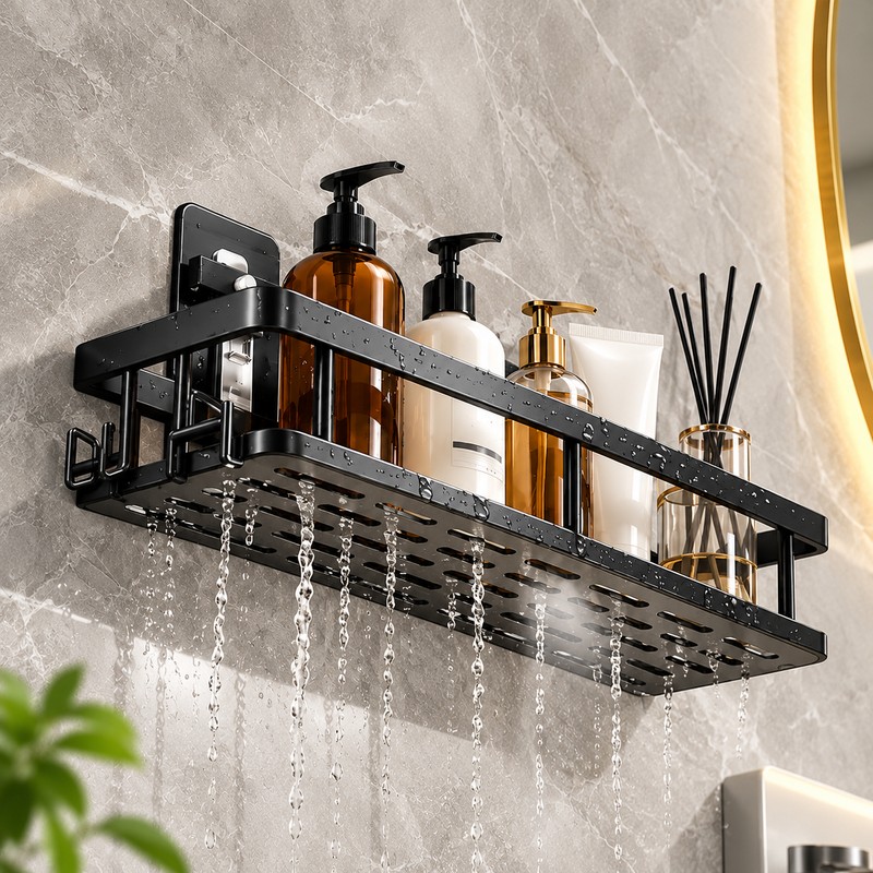 Wall Mounted Bathroom Storage Rack for Shower and Towels –