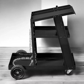 Chicago Electric 100 lb Rolling Steel Welding Cart Heavy Duty Plasma Cutter MIG TIG Welder Garage
