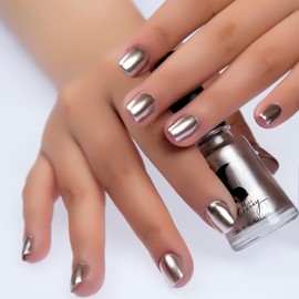 IMGDD Metallic Mirror Nail Polish Effect, Long-Lasting Quick Dry Nail Lacquers, Shiny DIY Nail Polish (12#, 6ml)