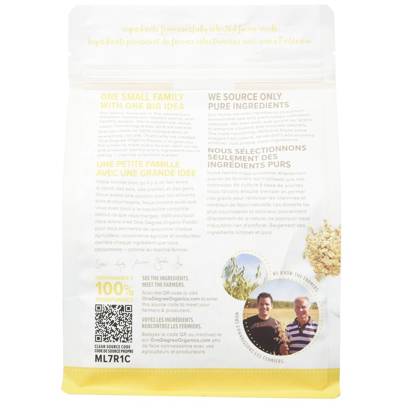 ONE Degree Sprouted Organic Rolled Oats, 680g