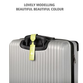 Veki Pack of 4 Waterproof PVC Suitcase Tags, Luggage Tags with Name Plate, Address Tag, Suitcase Handbag Labels, Cruise Suitcase Tags for Travel Bags, Suitcases, Backpacks (Yellow)