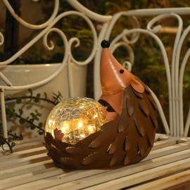 MUMTOP Solar Lantern - Solar Lights Outdoor Waterproof, Hedgehog Solar Lanterns Yard Decorations, Decorative Lantern Tabletop Ornaments for Garden Decor