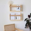 FIRADE Wall-Mounted Magazine Holder With PU Leather Strap,Wood Magazine rack,File