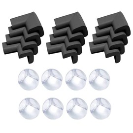 Lumbor37 Protectores Esquinas Protector Anticolisión de Rincón de Mesa Protector (12 Piezas de Espuma anticolisión de Alta Elasticidad + 8 Piezas de anticolisión Transparente)