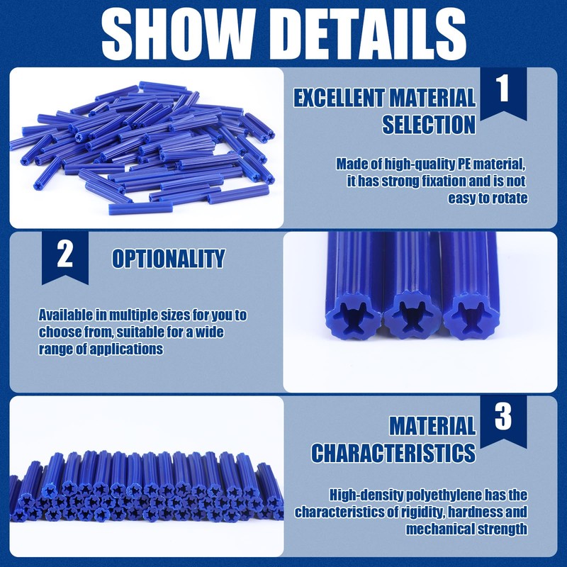 Lineshading 200 Pcs 5/16" Hole Screw Expanding Plastic Screw Anchors