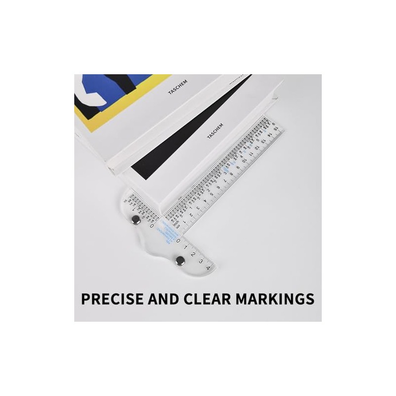 QUETTO 6-Inch Acrylic Clear T-Square Ruler-Transparent T Ruler for Crafting