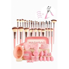 61PCS 핑크 메이크업 브러시 세트 케이스 액세서리 파운데이션 도구 페이셜 키트 페이스 61PCS Pink Makeup Brush Set Case Accessories Foundation Tool Facial Kit Face