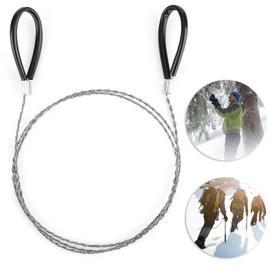 Stainless Steel Pocket Saw with Loops, 75 cm Length, Improved Wire Saw for Wood and Plastic, Small, Handy Quick Stored, Ideal for Outdoor, Camping