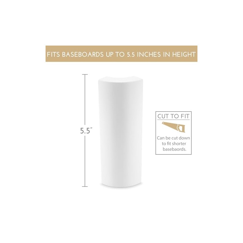 5.5" x 5/8" Rounded Outside Bullnose Corner Baseboard Molding and