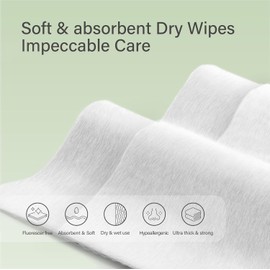 UNIFREE Toallas faciales Unifree Toallitas húmedas Toallitas secas Desmaquillante Pañuelos faciales Paquete práctico para llevar (360 unidades)