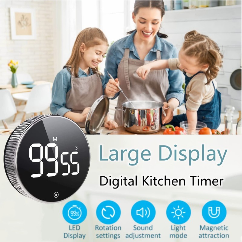 Kitchen Timer for Cooking Digital Egg Timers Magnetic Visual Timer