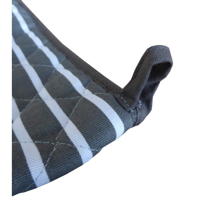 Butchers Stripe Printed Cotton Bib Apron & Double Oven Glove