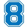 Applicable Pun Varsity Number 8 - Vinyl Decal - Sky