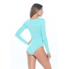 Natural Uniforms Long Sleeve Scoop Neck Body Suit (Aqua, Small)
