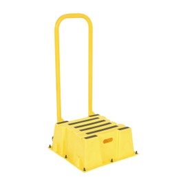 Vestil SPN-1-YL-HR-PO Polyethylene Nestable with Handrails Casters 1 Step 500 Lb. Capacity Yellow