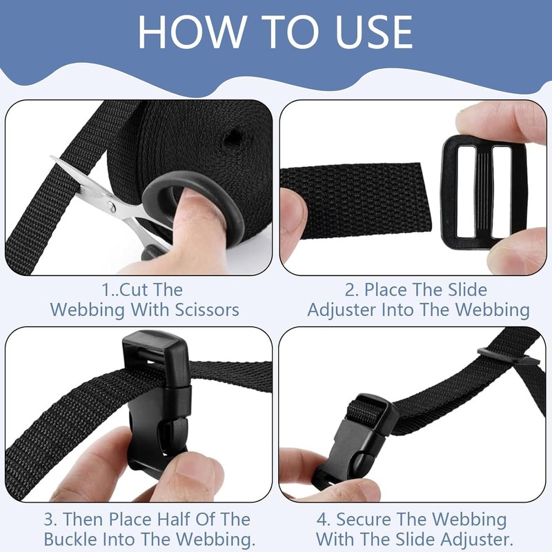 10M Webbing Strap, Polypropylene Heavy Webbing Backpack Chest Strap 25MM