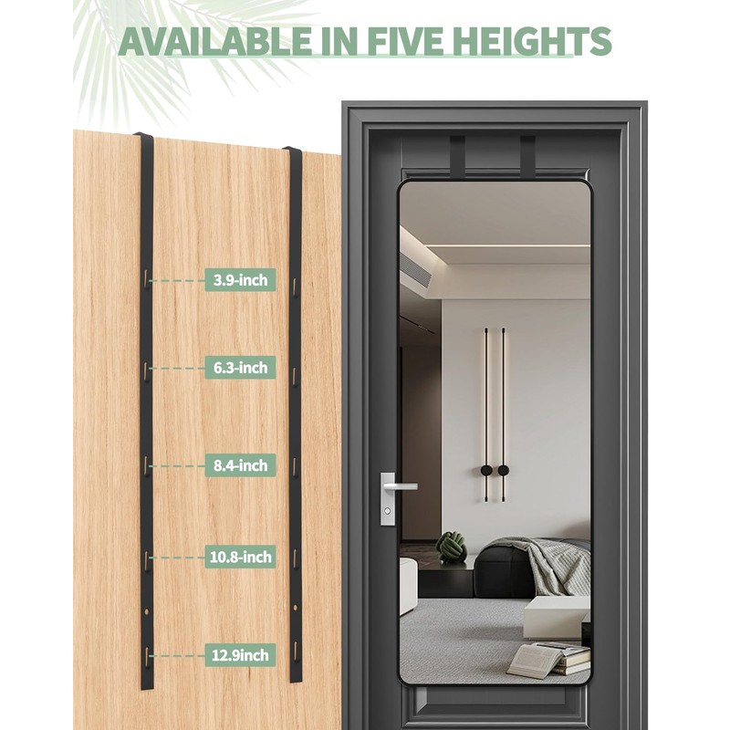 OXDFK 4 PCS Over The Door Mirror Hanger, Adjustable Door
