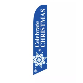 NeoPlex Celebrate Christmas 2 1/2 ft X 11 1/2 ft Windless Flag