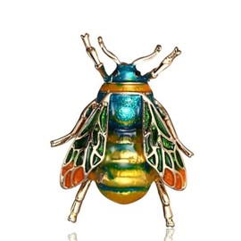 Honeybee Animal Insect Brooches Pin for Men Women Crystal Insect Themed Bee Corsages Scarf Clips for Women Girls Jewelry (Blue Honeybee)