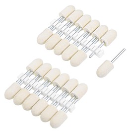 OFOWIN 24Pcs 12mm Wool Felt Mounted Mandrel Grinding Head Polishing Bits Burrs Buffing Wheels, 1/8 Inch Shank for Grinding Dremel Rotary Tool Mandrel Jewelry Metal Mould Glass Nail Painting