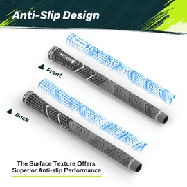 Saplize Cross Cord Golf Grips 13 Pack, Innovative Anti-slip Design, 13 Grips Hybrid Golf Club Grips, CL09 Series, Grey Midsize