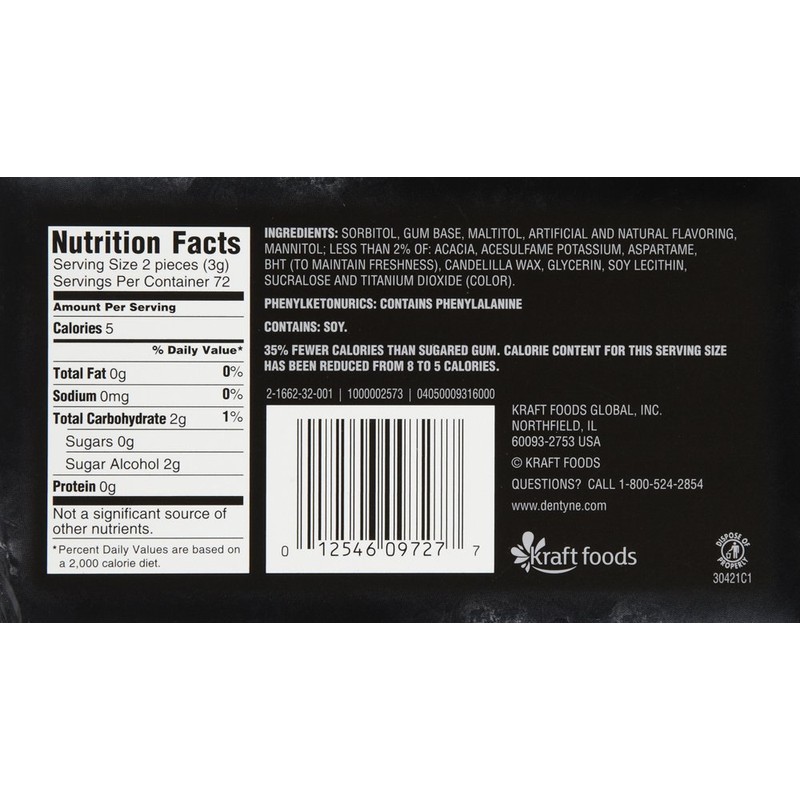 Dentyne Ice S/F Arctic Chill Gum, Split to Fit, 16