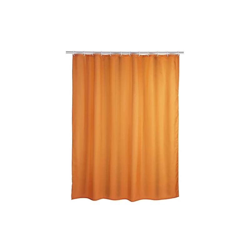 beytug Plain Orange Extra Long and Wide Fabric Bathroom Shower