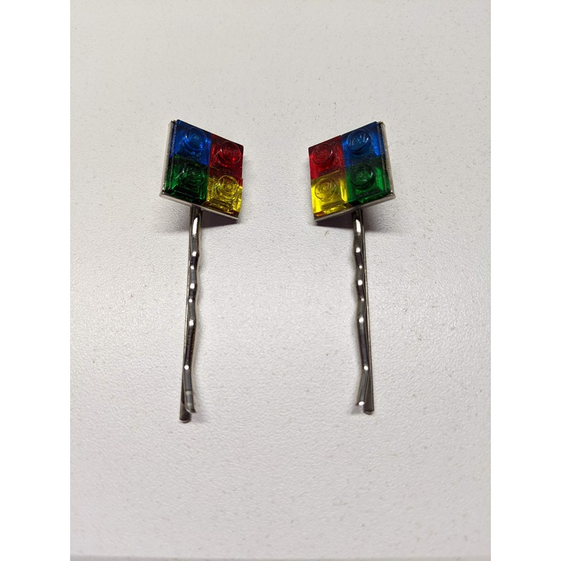 BrickCrafts Square Bezel Bobby Pins Hair Clips – 4 Color