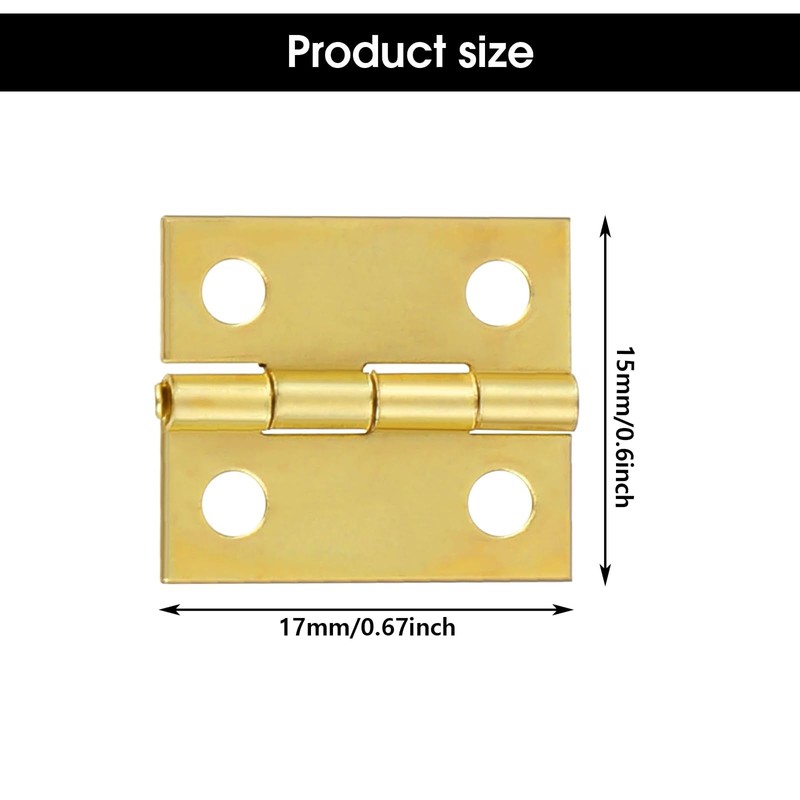 Yuannee Small Hinges,50 PCS Small Gold Hinges for Wood Hinges