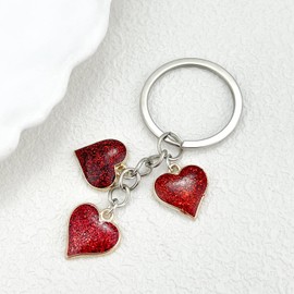 MAFELOE Keychains on Bag Handbags Backpack Purse, Key Pendant Charms Ornaments Accessories for Women Men- Heart-shaped-Red(KC411)