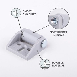 Diforma (Pack of 4) Small 15mm Furniture Castors, Rubber Wheels, Fixed Castors, Non Slip One Direction Wheel with Mounting Plate, Screws Included (4), Grey