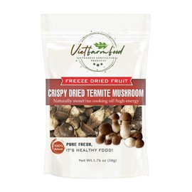 CRISPY TERMITE MUSHROOM 1,76 oz (50g) VIETFARMFOOD: Freeze-dried, no sugar added, naturally sweet. Nutritious, pure, and crunchy. Great for snacking, toppings, desserts or healthy gifting.
