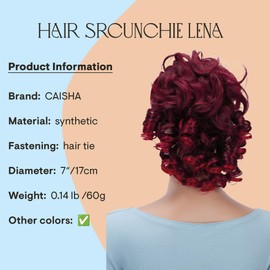 CAISHA Hairpiece Scrunchy Updo Bridal Hairstyles Voluminous Curly Messy Bun Black Red Mix G27L