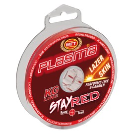 WFT Plasma Stay Red Lazer Skin 150 m Braided Fishing Line for Spin Fishing and Sea Fishing, Braided Line, Line for Fishing, Diameter/Load Capacity: 0.18 mm/22 kg Load Capacity